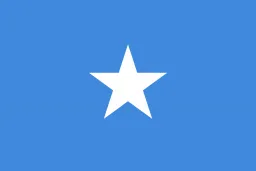 Somalia flag: a blue flag with a white five-pointed star.